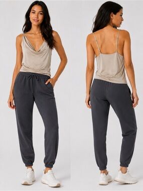 Abercrombie & Fitch Satin Cowl Neck Cami Tank Top Champagne Beige XXS
